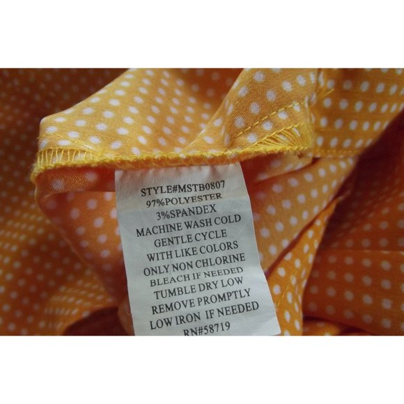 NY Collection Gold Polkadot Sleeveless Button Shirt Size Large white pockets - Picture 10 of 10